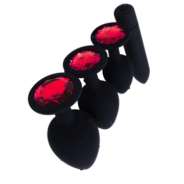 Silicone Anal Plug With G-Spot For Men And Women / Bullet Vibrator Toy / Red Stone Butt Plugs - EVE's SECRETS